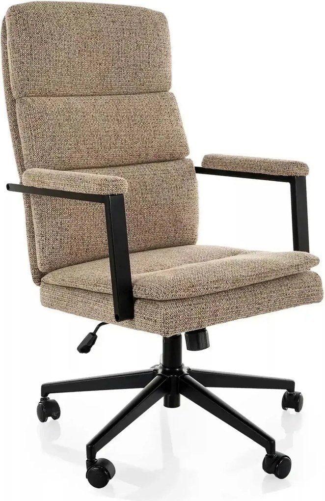 Scaun birou Q-090, bej închis, stofă, 62x48x106 cm