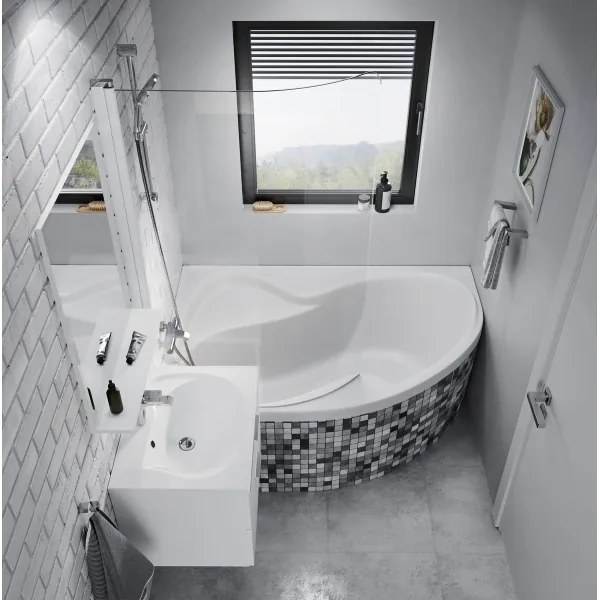 Ravak ROSA CM21000000 - Cadă de colț 160 x 105 cm, acrilică, albă