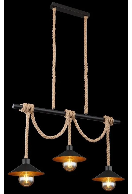 Lustra suspendata cu 3 pendule design industrial DIANA negru