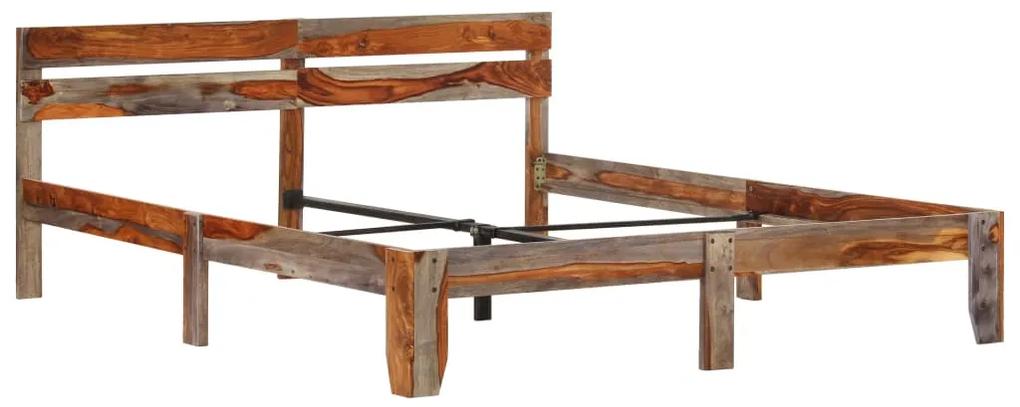 288411 vidaXL Cadru de pat, 140 x 200 cm, lemn masiv de sheesham