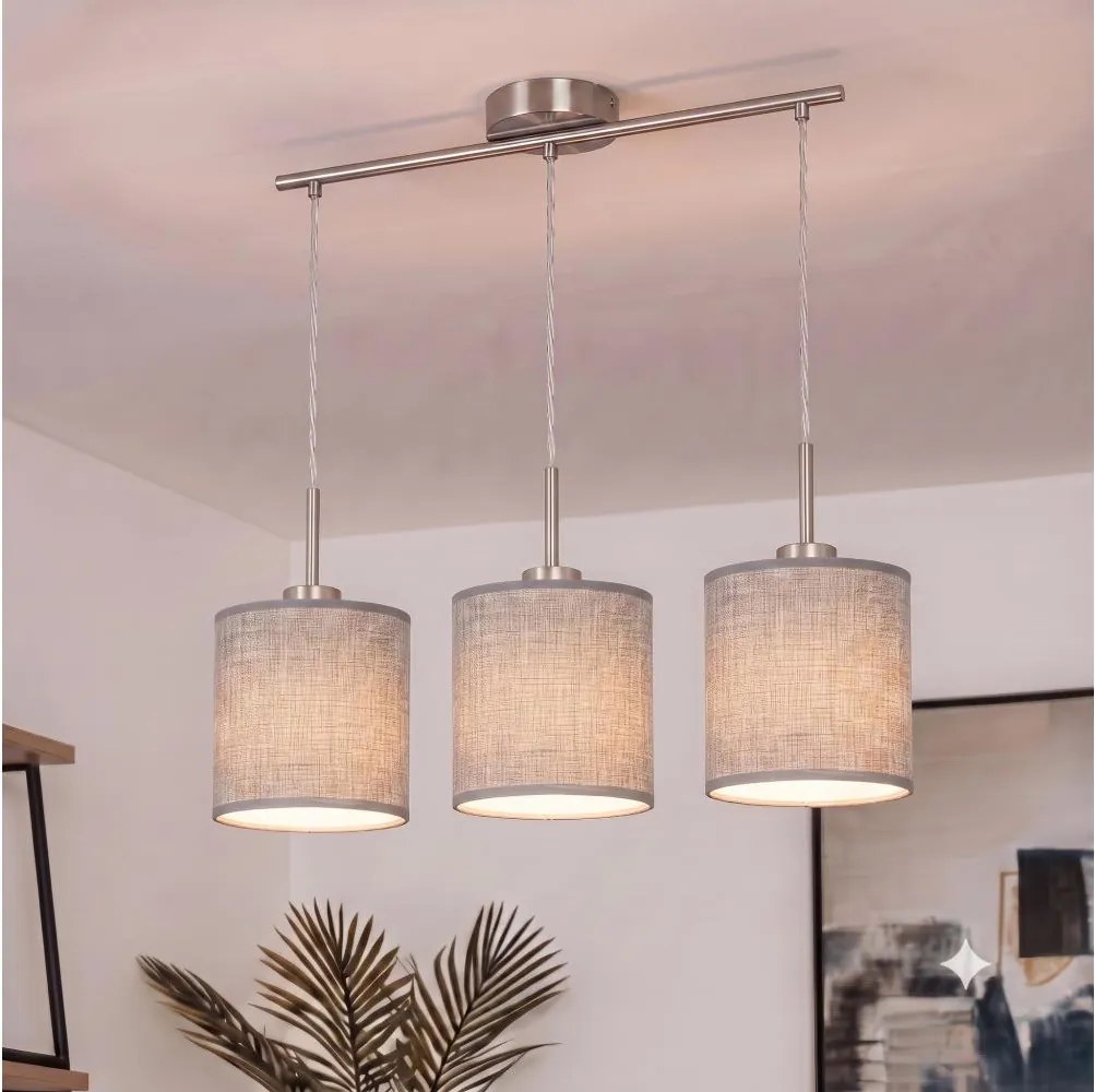 Brilagi - Lustru LED suspendat pe cablu NUBILA 3xE27/60W/230V gri