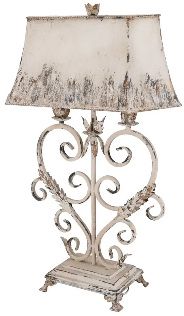 Lampa Shabby Chic Heart rasina si metal h 78 cm