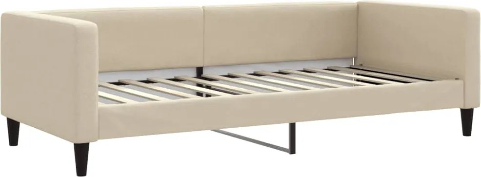 vidaXL Pat de zi, crem, 90x200 cm, material textil