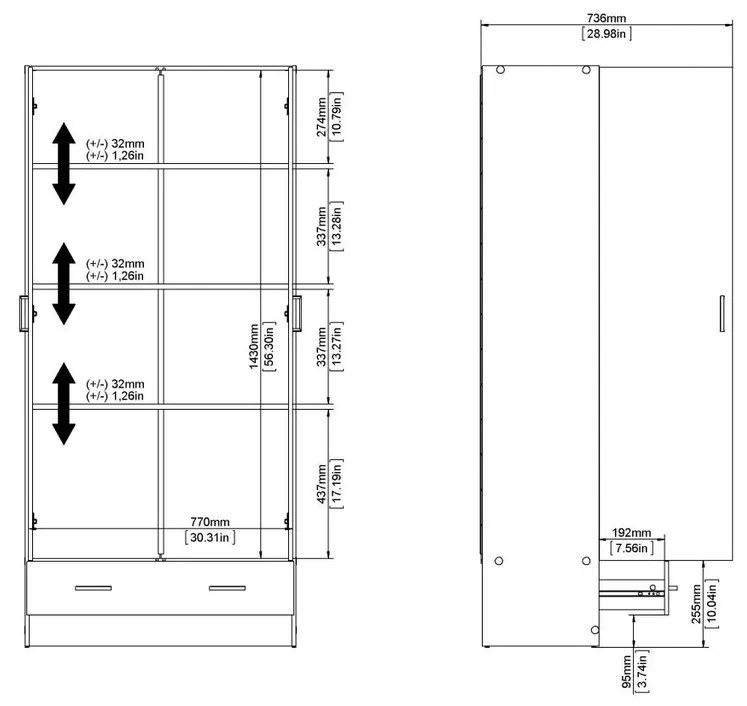Dulap pentru haine Sid 80 x 36 x 170 cm, stejar sonoma