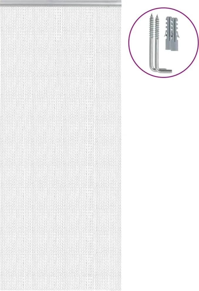 vidaXL Paravan de ușă cu lanț, 90x212 cm, aluminiu