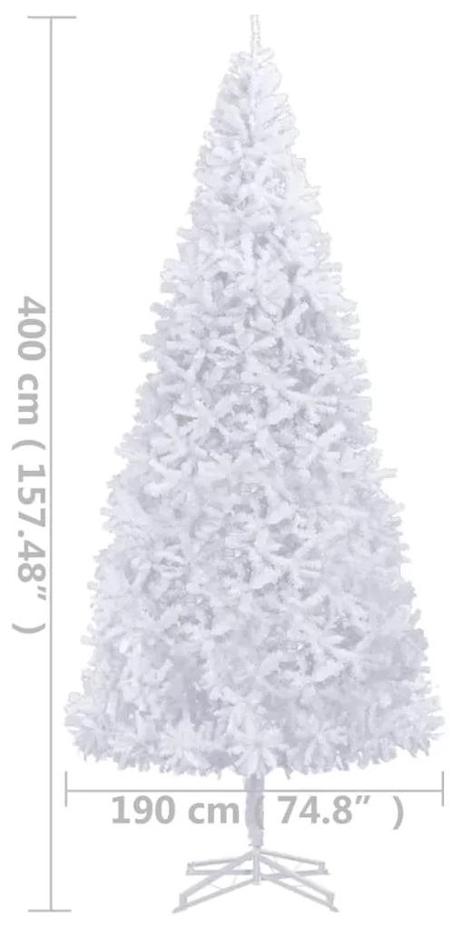 Brad de Craciun artificial cu LED-uri, alb, 400 cm 1, Alb, 400 x 190 cm