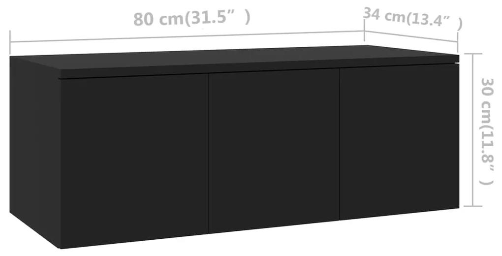 Comoda TV, negru, 80 x 34 x 30 cm, PAL 1, Negru
