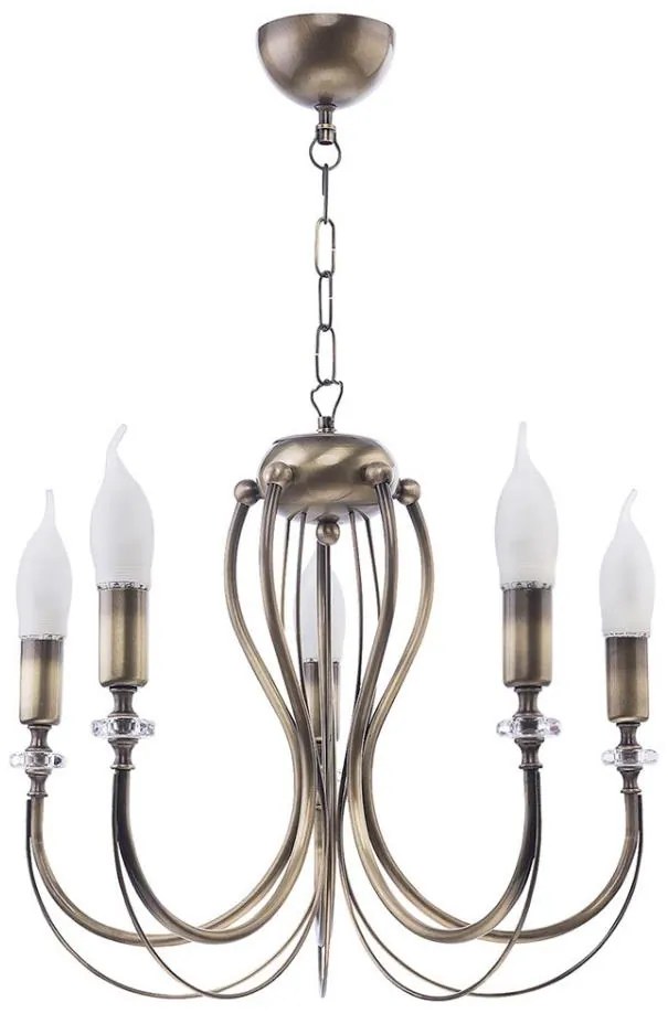 Jupiter 1634 - Lustră pe lanț MELANI 5xE14/40W/230V alamă patină