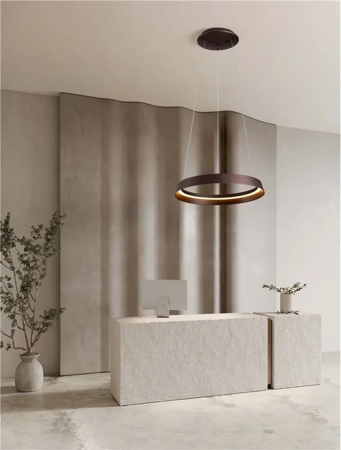 Lustra LED suspendata design modern circular ORMI coffee D-45cm