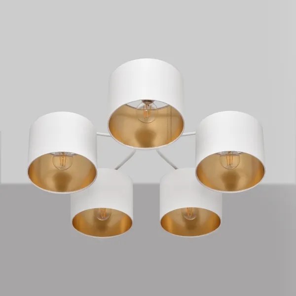 Lustră aplicată ALBA 5xE27/15W/230V albă/aurie