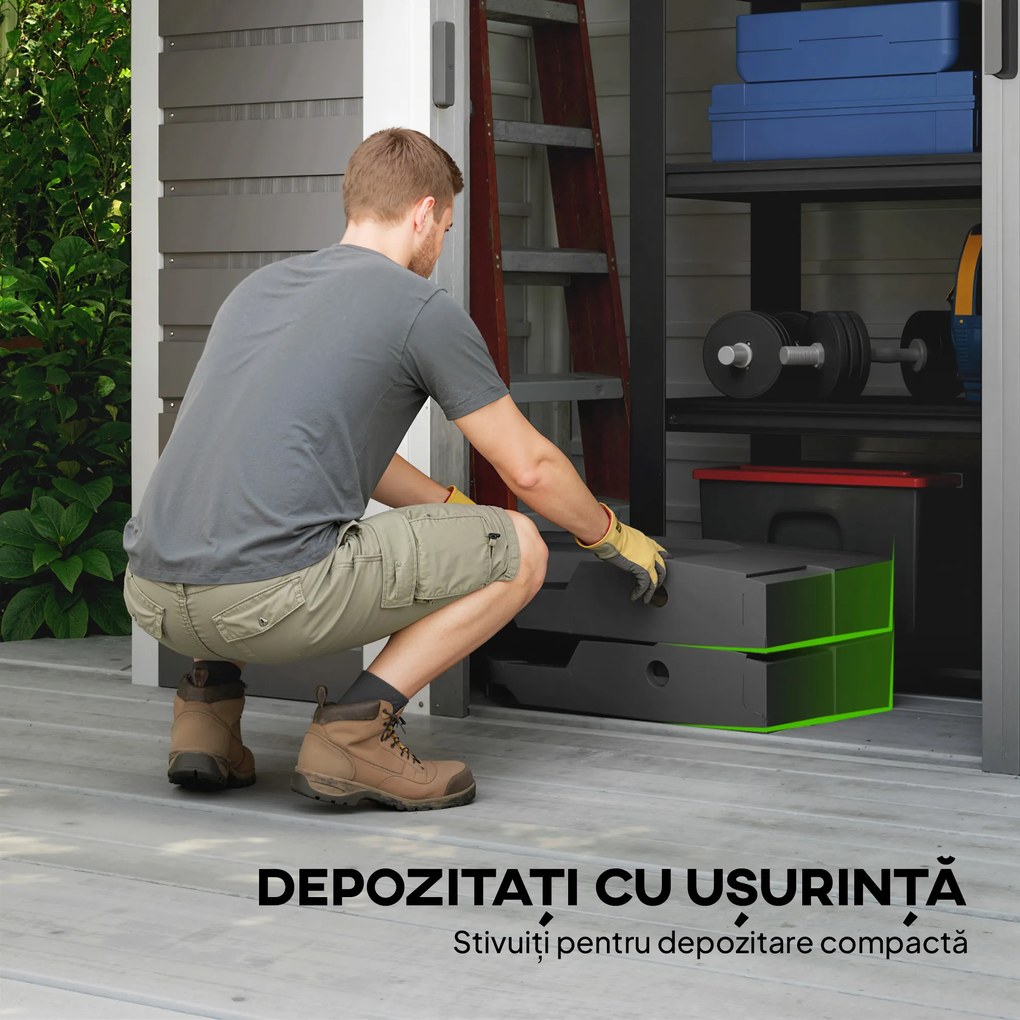 Outsunny Set 2 Greutăți pentru Baza Umbrelei, Bază pentru Umbrelă din HDPE, Reumplibilă cu 80 kg Apă sau 105 kg Amestec Nisip și Apă, 101x101x12 cm, Negru | Aosom Romania