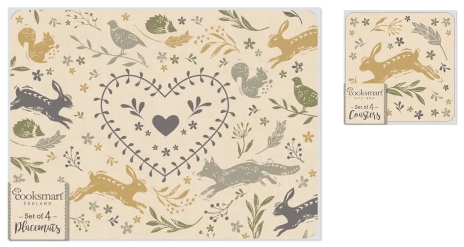 Set cu suporturi farfurii și coasters 8 buc. Woodland – Cooksmart ®