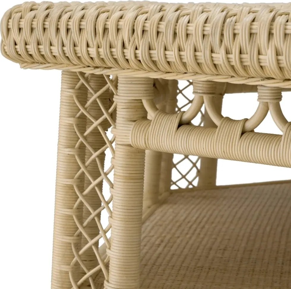 Masuta de cafea din ratan natural design LUX Saba Hexagon