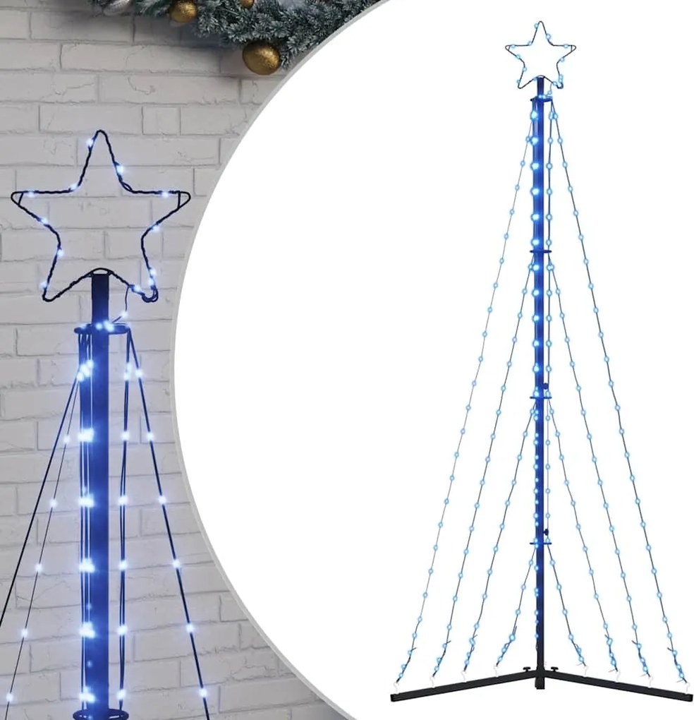 vidaXL Pom de Crăciun LED 339 LED-uri Albastru 187 cm