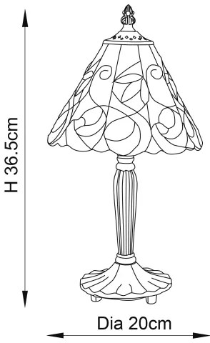 Endon 64196 - Lampă de masă Tiffany JAMELIA, 1xE14/40W/230V, diam. 20 cm