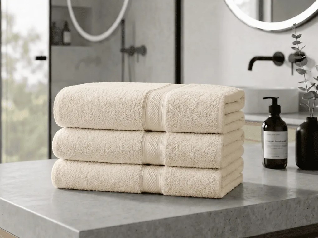 Prosop CLARYSSE ELEGANCE 60x110 cm crem, 100% bumbac