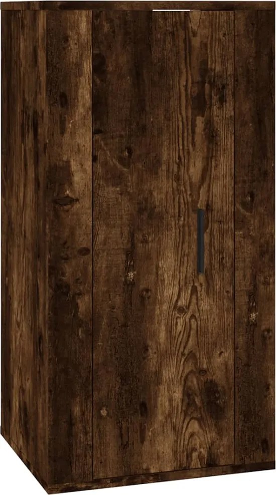 vidaXL Dulap TV montat pe perete, stejar fumuriu, 40x34,5x80 cm