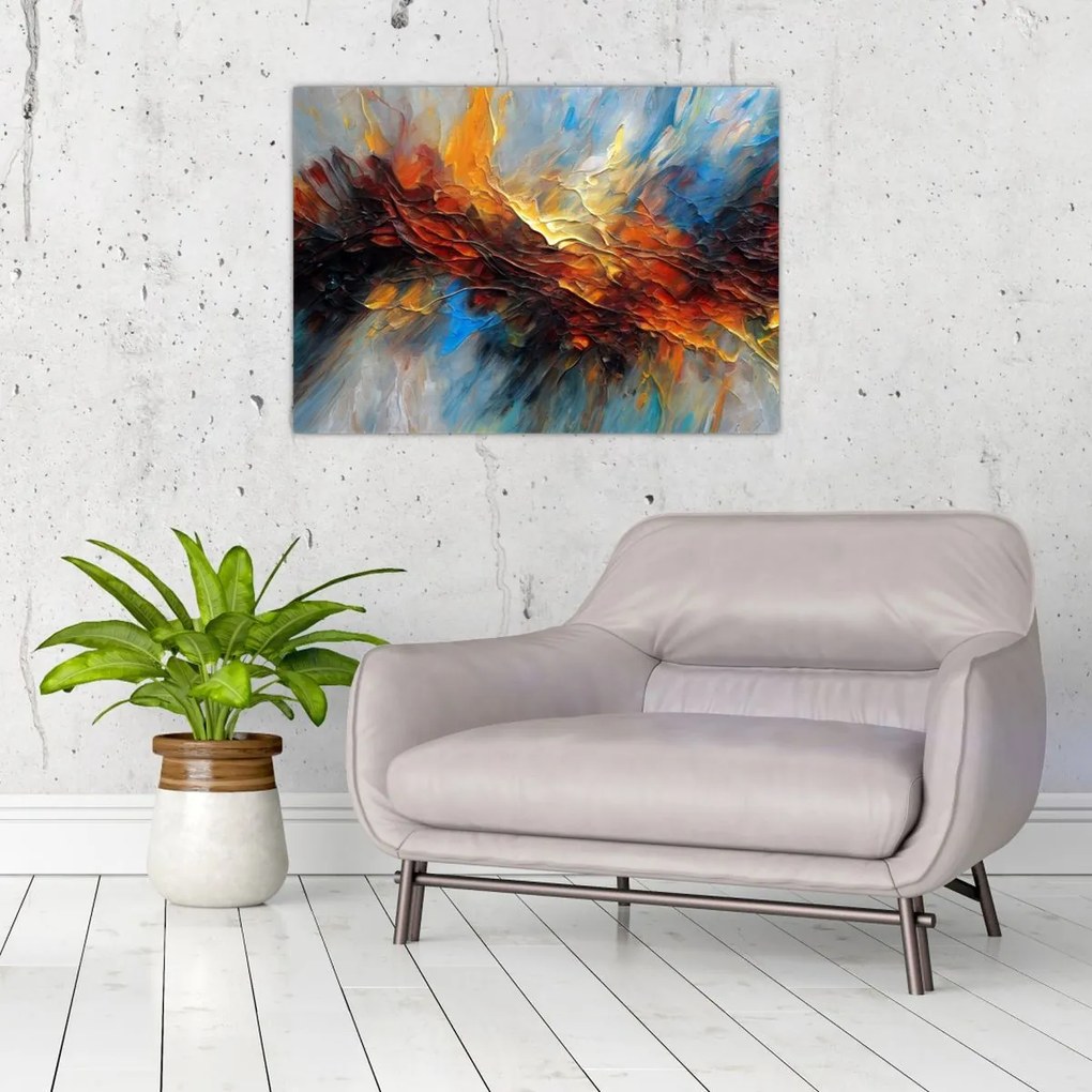 Tablou pe sticlă - Textura culorii (70x50 cm)