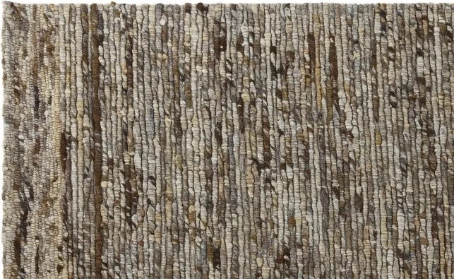 Covor din lână și bumbac țesut manual, antiderapant, maro natural, 200 x 300 cm, 2170 GSM, „Wool Cotton Carpet"