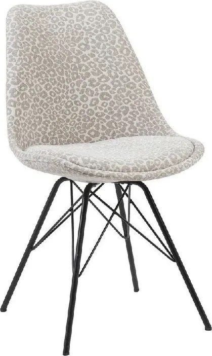 Set 4 scaune moderne Scandinavia imprimeu leopard bej-gri