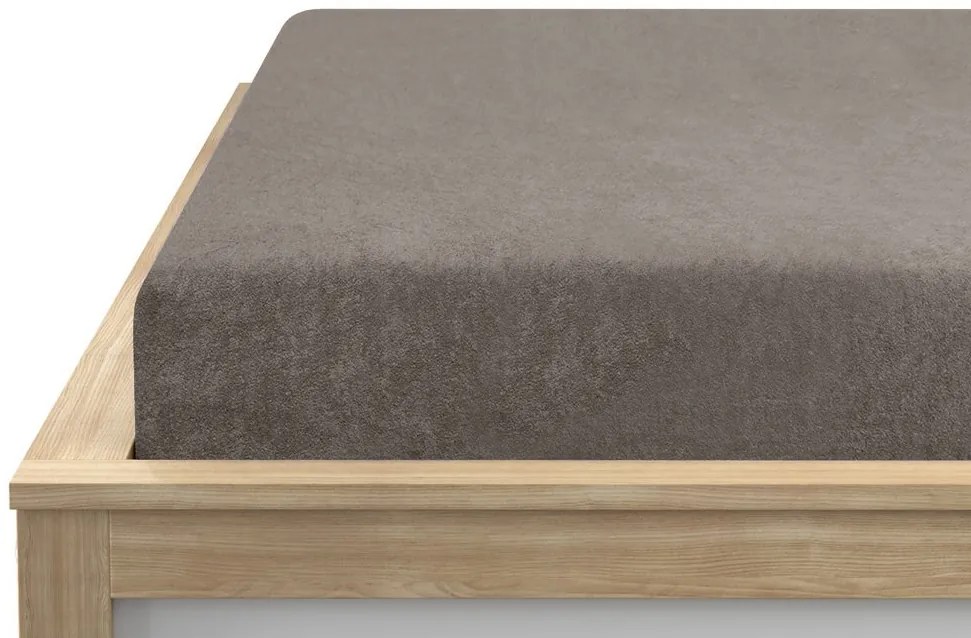 Cearsaf frotae culoare nisipie 160 x 200 cm
