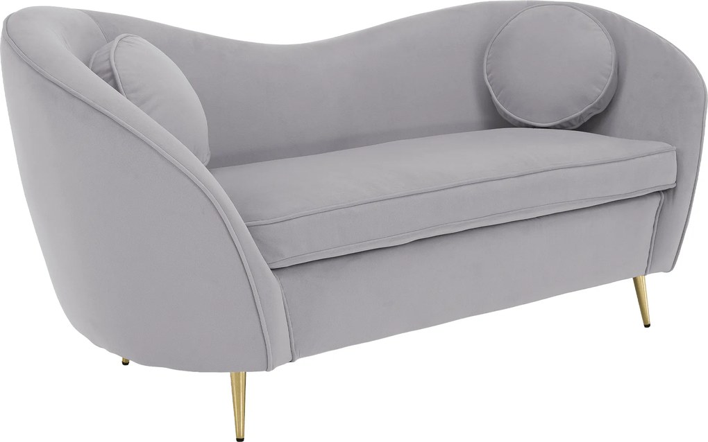 Canapea de design cu 2 locuri, ţesătură Velvet gri/gold crom auriu, EZIO TYP 2