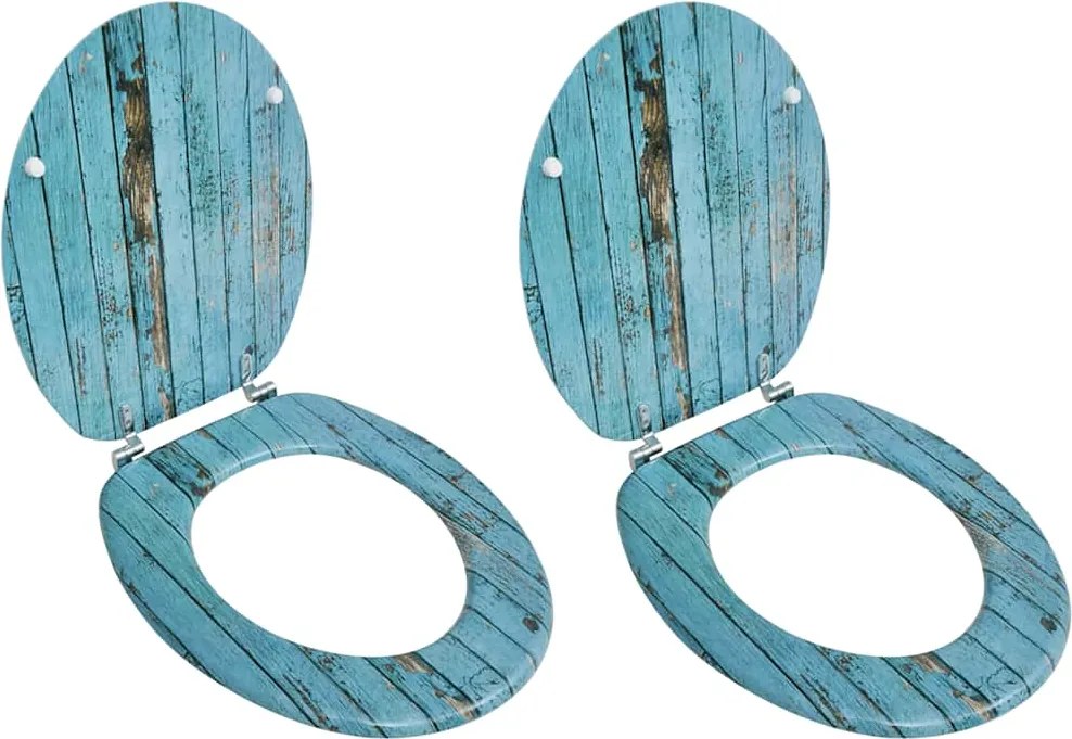 vidaXL Capace WC, 2 buc., MDF, model lemn vechi