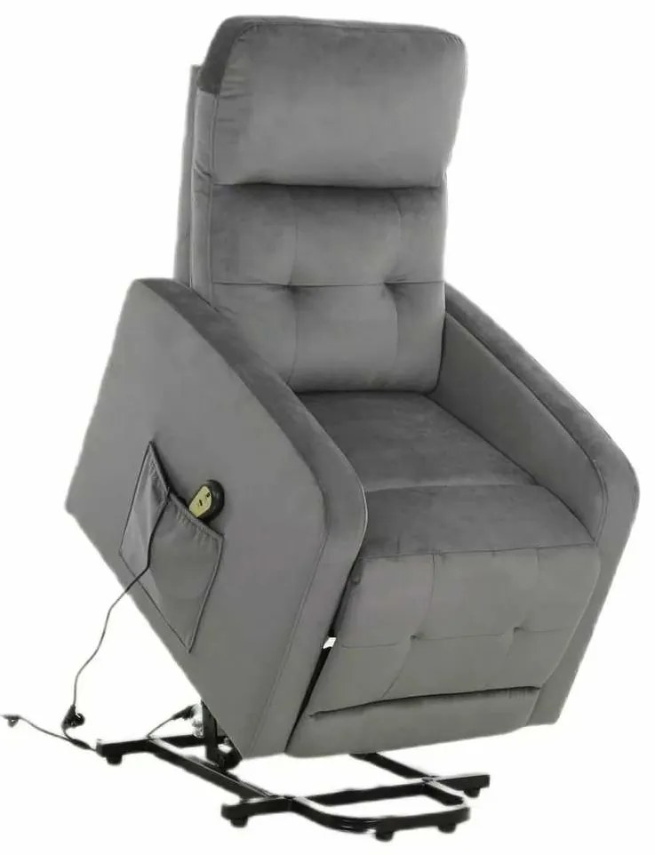 Scaun reclinabil Lennox II Velvet, gri