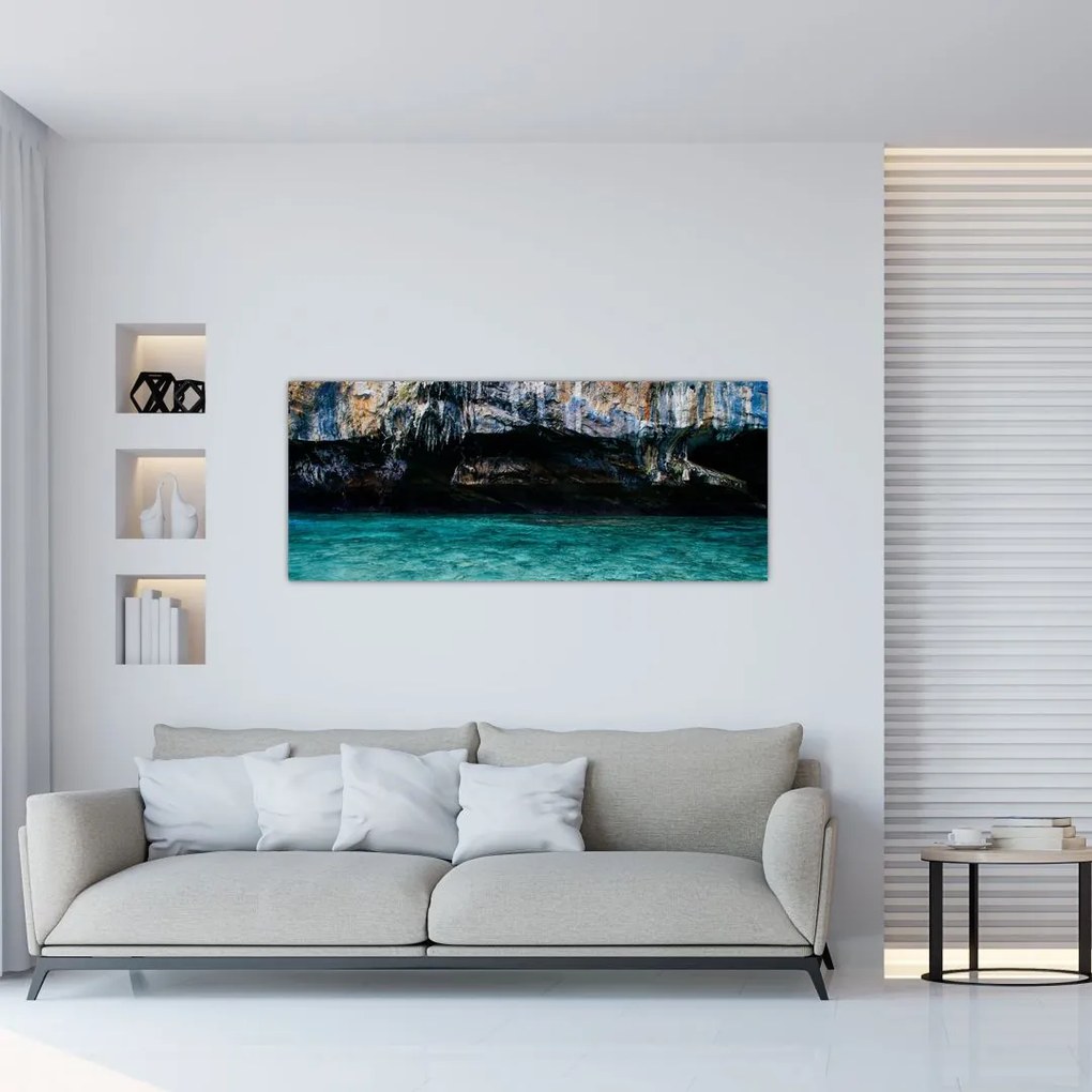 Tablou cu apă și stâci (120x50 cm)