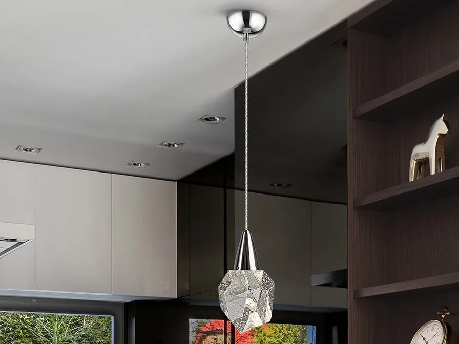 Lustra / Pendul LED design modern decorativ Aquaria crom