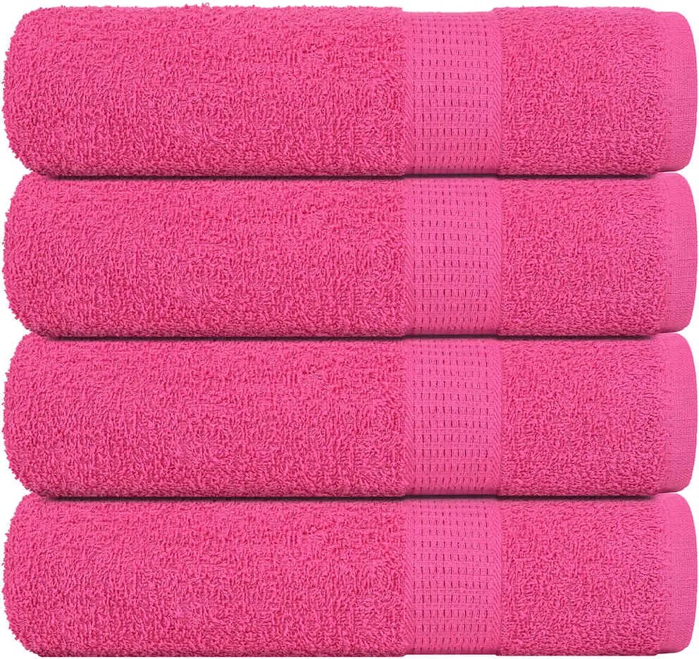 vidaXL Prosoape de duș, FROGN, 4 buc., roz, 70x140 cm, 360 g/m²