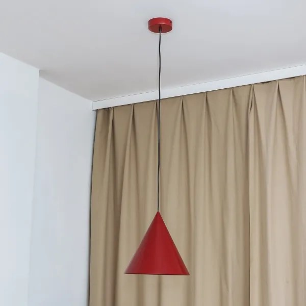 Lampă suspendată pe cablu ETNA II, 1xE27/15W/230V, Ø 25 cm, roșu