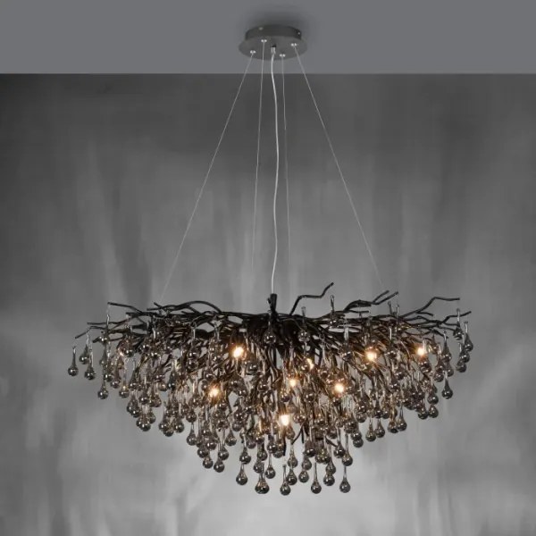 Paul Neuhaus 2192-18 - Lustră suspendată pe cablu ICICLE 10xG9/40W/230V 50x100 cm negru