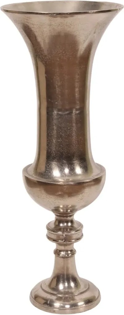 Vază din aluminiu, argintiu, finisaj nichelat, 73 x 28 cm, „Delphine”