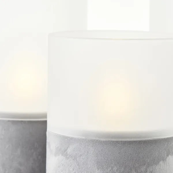 Brilliant - Set de 3 lumânări LED BOUGIE LED/2xAA IP44 gri/alb