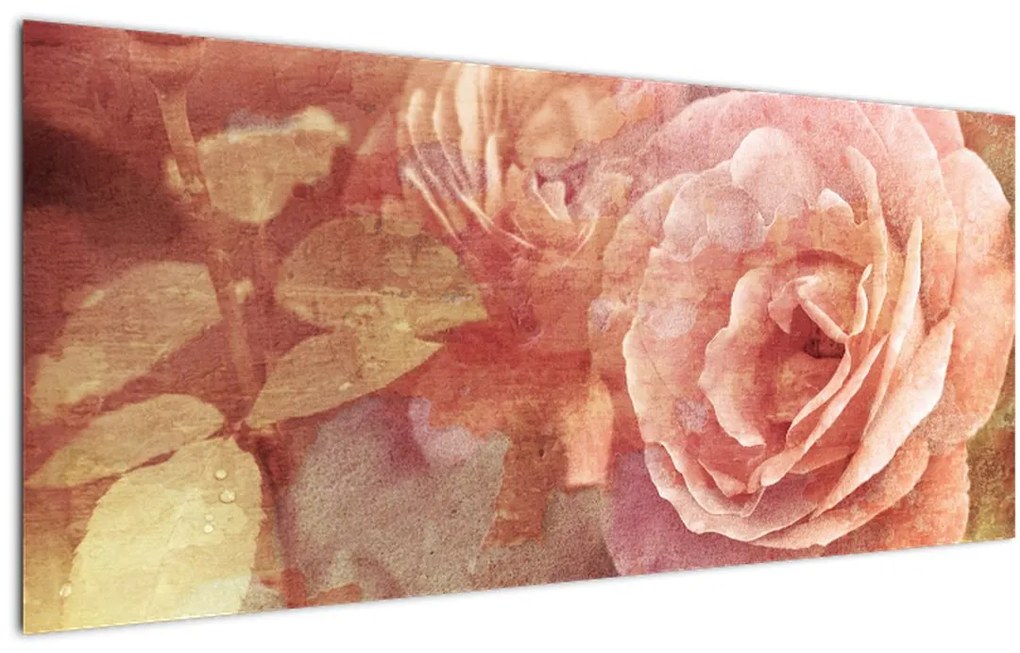 Tablou cu trandafir (120x50 cm)