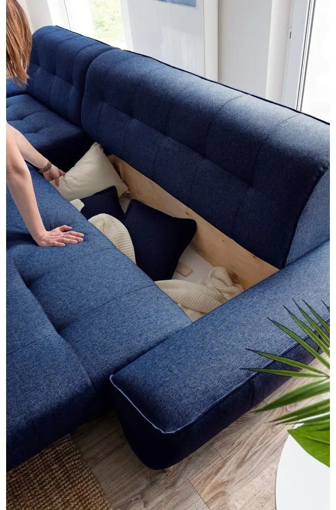 Colțar variabil extensibil Miuform Dazzling Daisy, albastru petrol