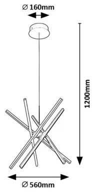 Lustră LED pe cablu Rabalux 72267 MATILDE LED/48W/230V 4000K