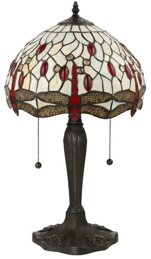 Endon 64086 - Lampă de masă Tiffany DRAGONFLY 2xE27/60W/230V Ø 30 cm