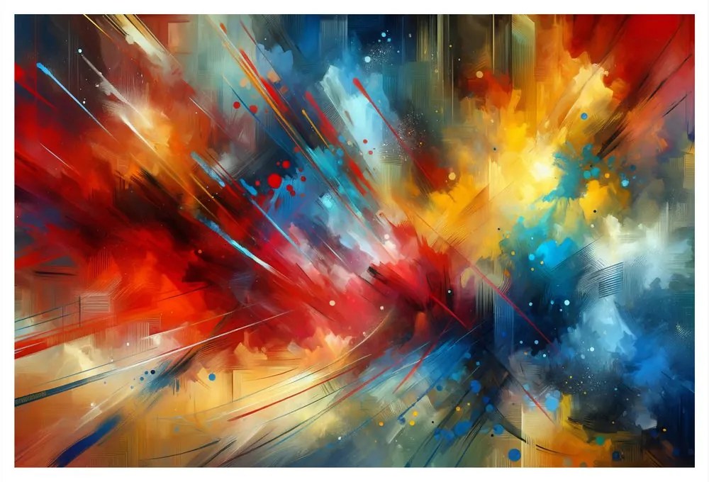 Tablou explozie de energie colorată