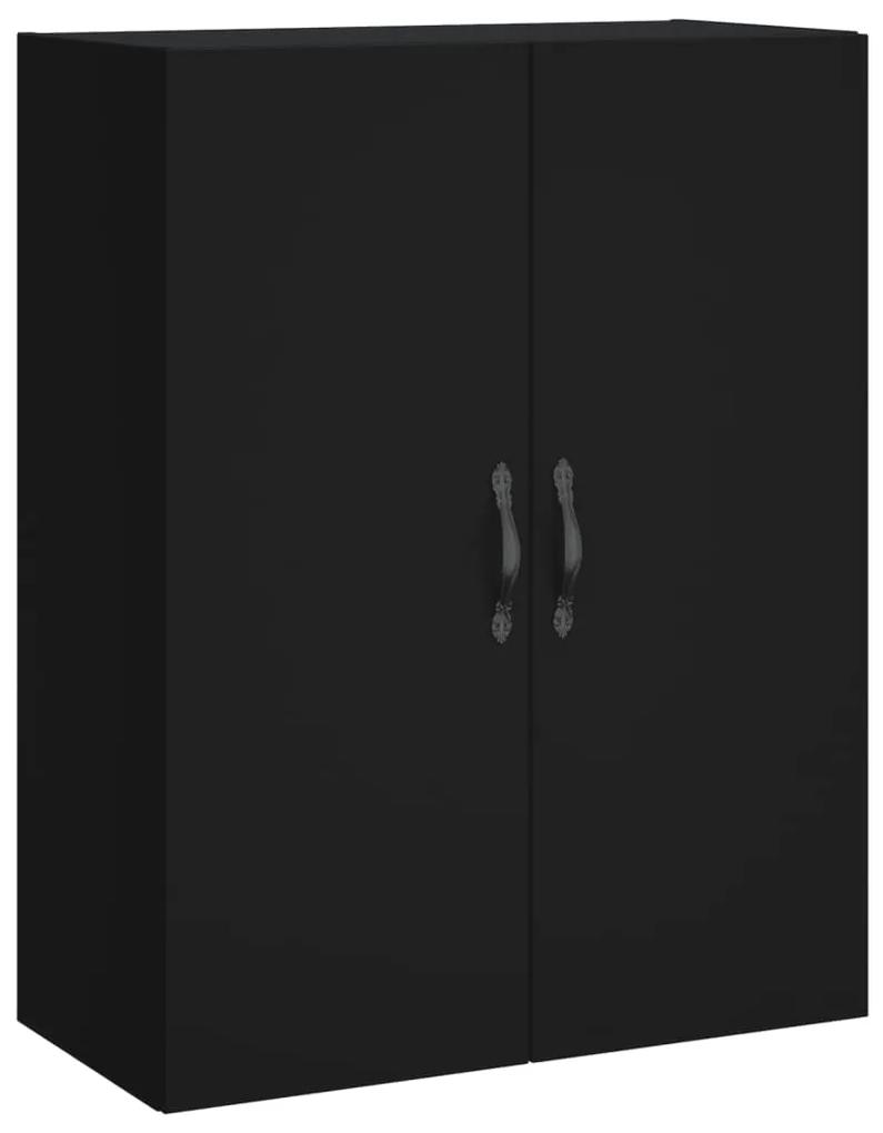 834979 vidaXL Dulap montat pe perete, negru, 69,5x34x90 cm, lemn prelucrat
