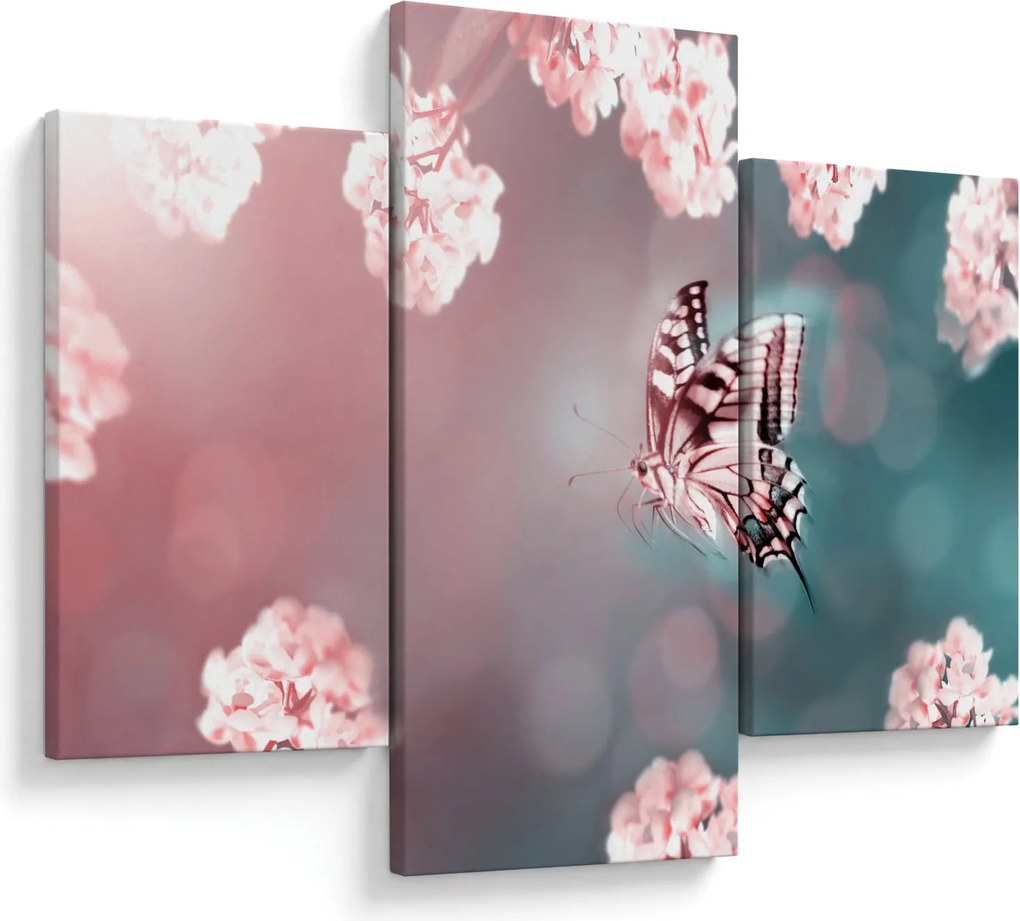 Tablou - Fluture între flori (90x60 cm)