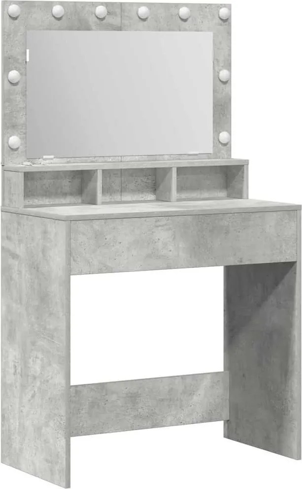 vidaXL Masă de Machiaj Gri din beton 75,5 x 41 x 135 cm Lemn compozit