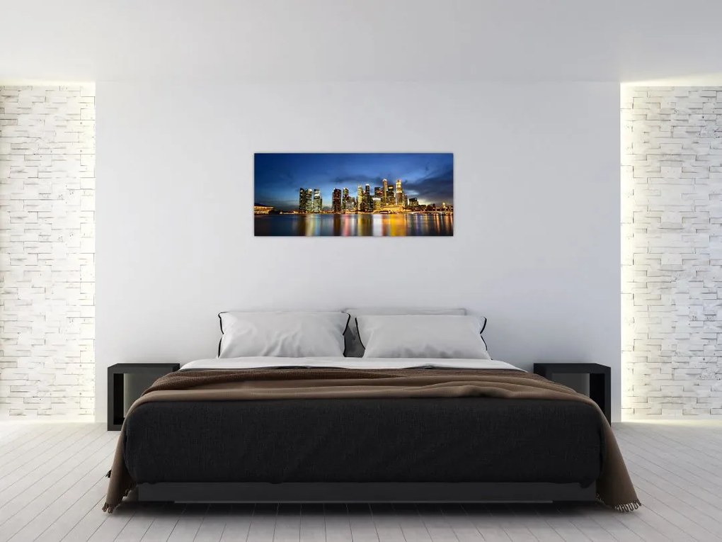 Tablou cu orașul nocturn (120x50 cm)