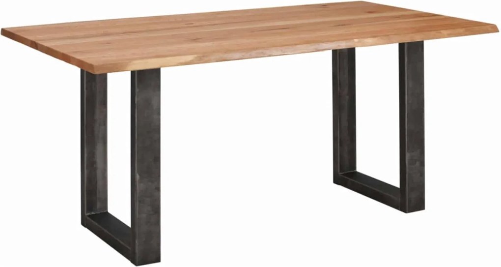 Masă lemn masiv Dining Roland Stejar Picioare Metal