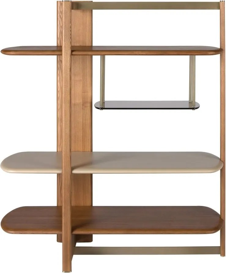 Raft stanga modern din lemn furniruit Walnut