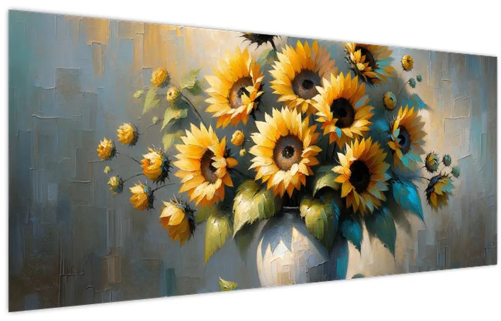 Tablou – Vază cu floarea-soarelui (120x50 cm)