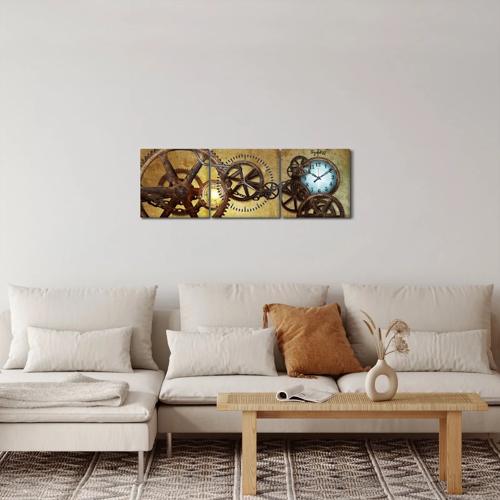 Tablou cu aparatele istorice ale ceasurilor (cu ceas) (90x30 cm)