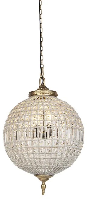 Lampă suspendată Art Deco cristal cu aur 50 cm - Kasbah