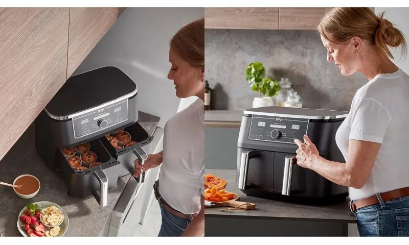 Friteuza cu aer cald Ninja AF400EU, 2470W, 9.5l, 6 programe, Negru